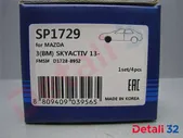 Тормозные колодки Мазда 3 BM передние, SANGSIN, sp1729