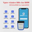 VGATE Vlinker BM+ ELM327 v2.2 BT4.0 BT3.0 WiFi для BMW Bimmercode OBD2.